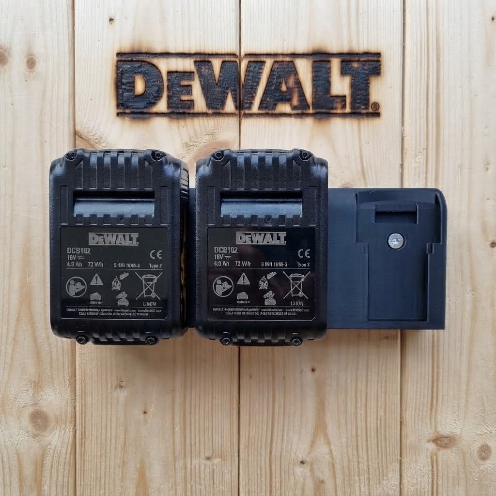 Horisontalt vægbeslag til 3 DeWalt XR 18V batterier - Image 2