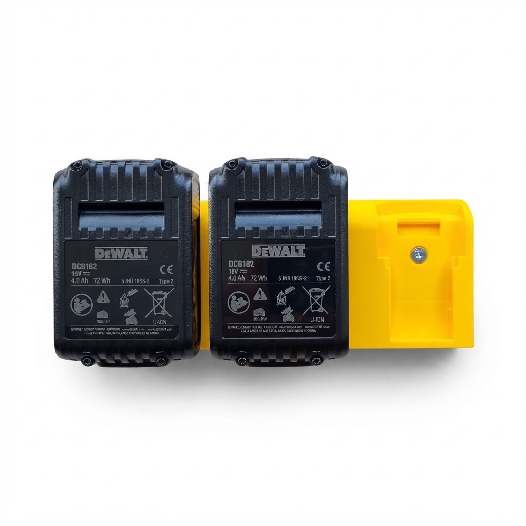 Horisontalt vægbeslag til 3 DeWalt XR 18V batterier - Image 1