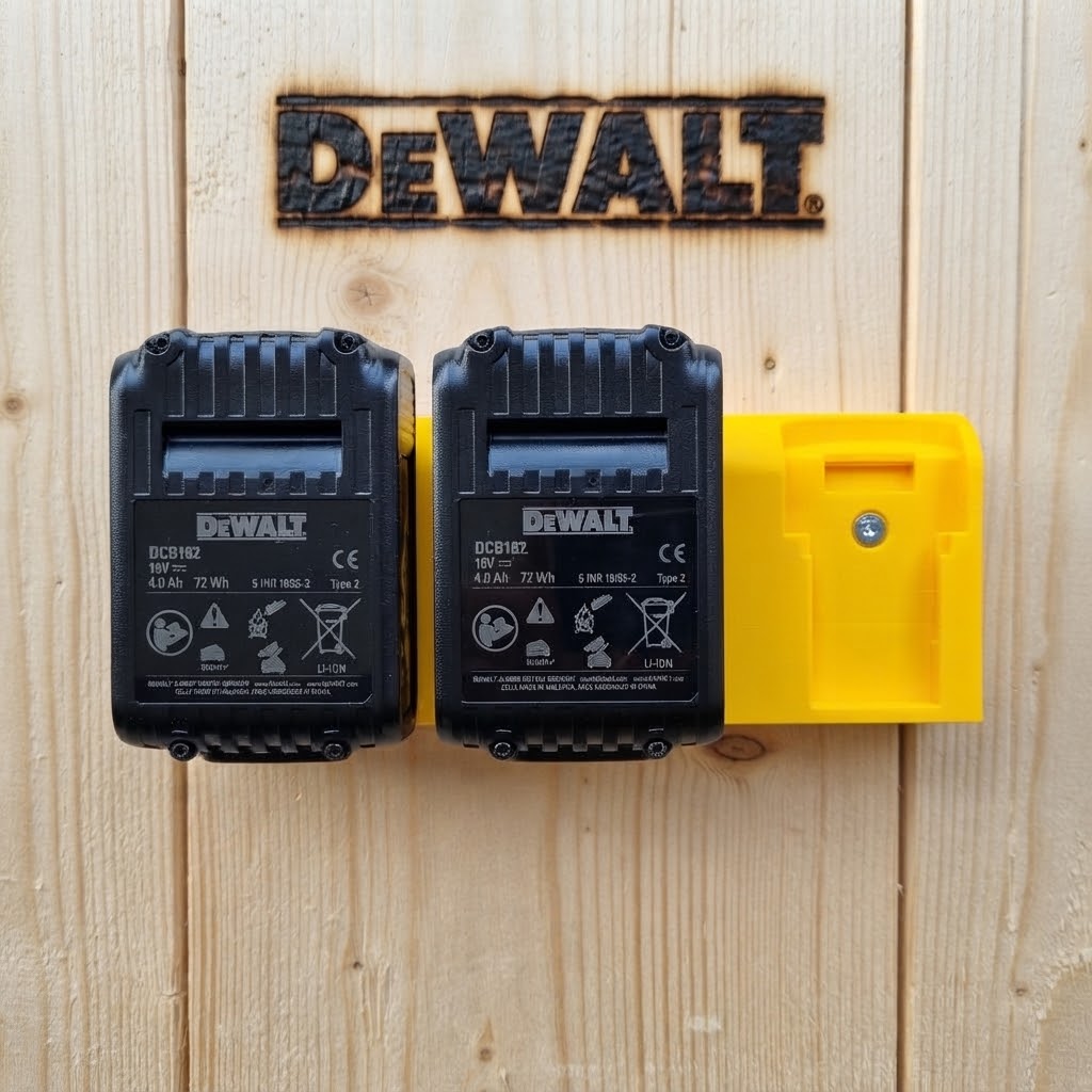 Horisontalt vægbeslag til 3 DeWalt XR 18V batterier - Image 3