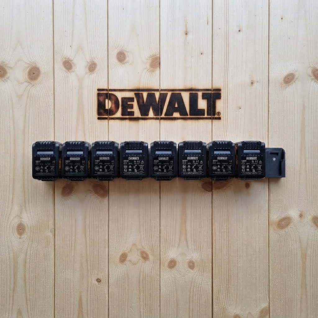 Horisontalt vægbeslag til 9 DeWalt XR 18V batterier - Image 2