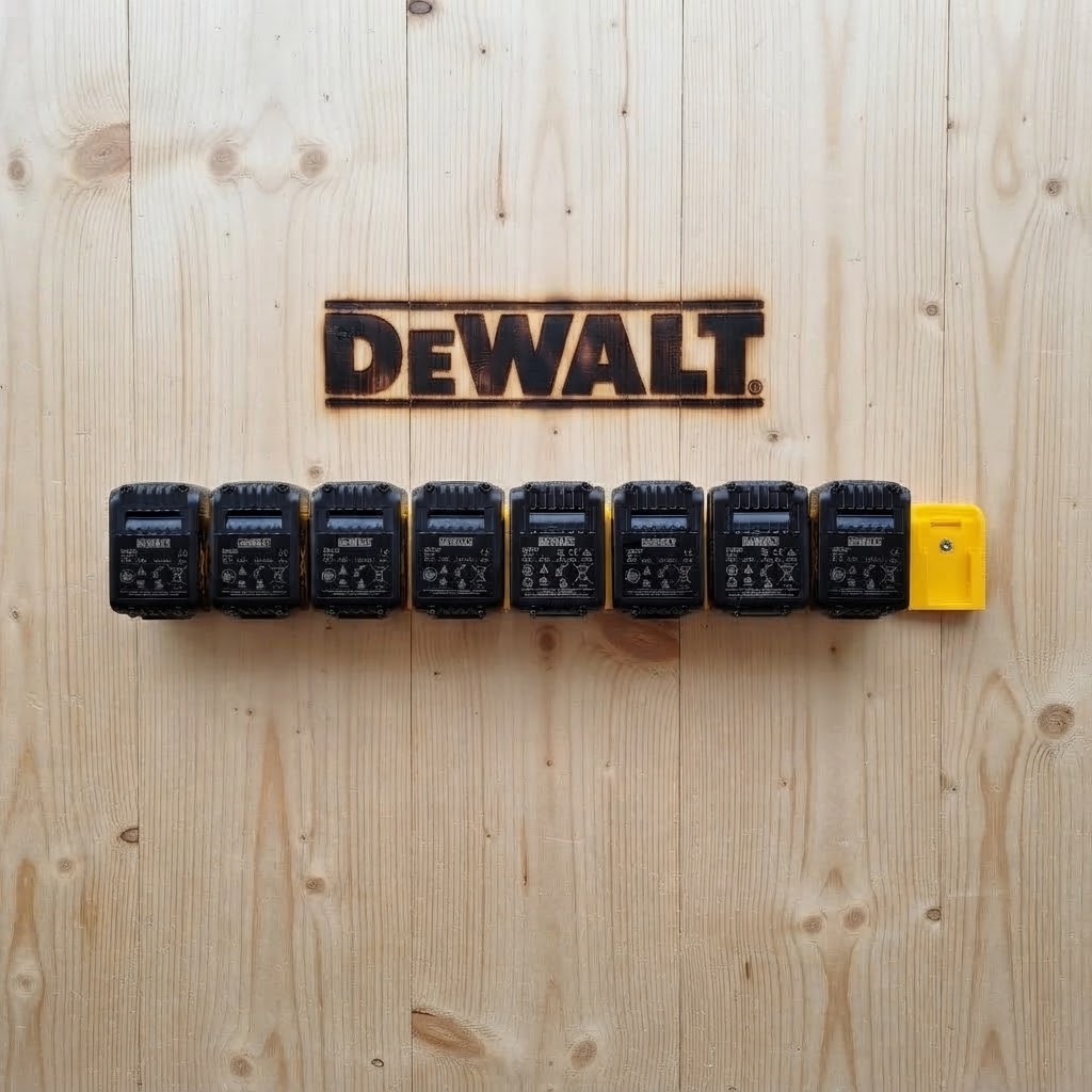 Horisontalt vægbeslag til 9 DeWalt XR 18V batterier - Image 3